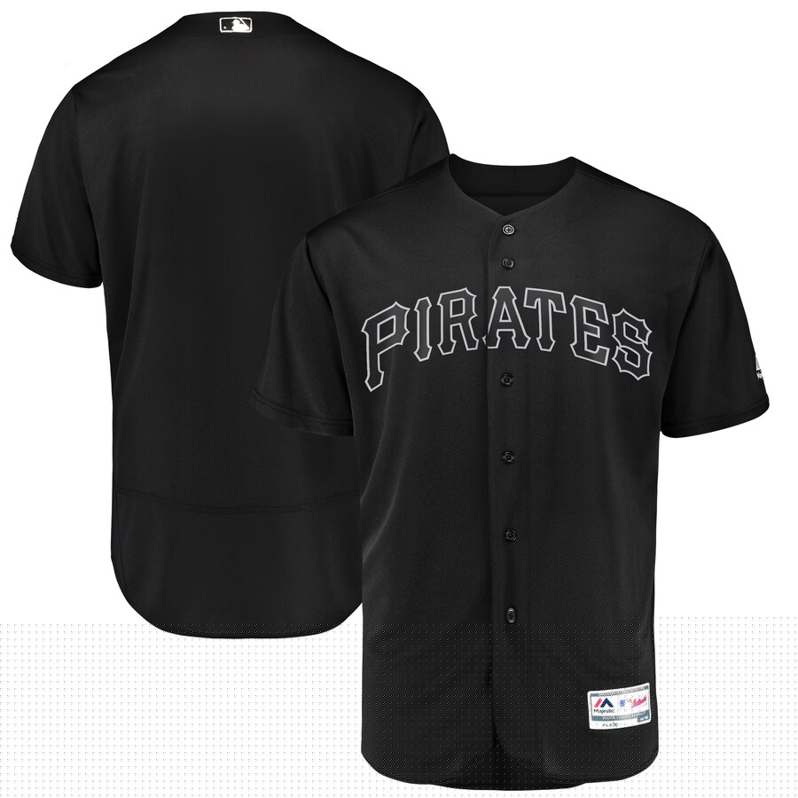 Customized Men Pittsburgh Pirates black Blank MLB Jerseys